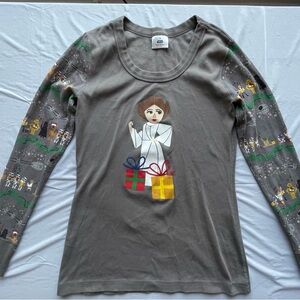Hanna Andersson Star Wars Gray Pajama Top featuring Princess Leia